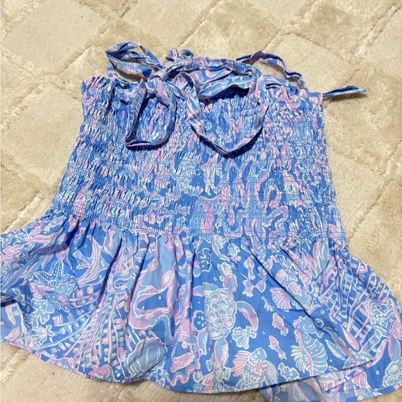 Lilly Pulitzer Women's Rivera Smocked Tank Top L - Picture 4 of 4